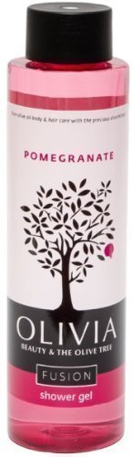 Olivia Olive Beauty Products :Refreshing Shower Gel with Organic Olive Fruit & Pomegranate extracts, from Greece, 10.1 oz.