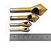 Gimiton 4 Pcs Countersink Chamfer Deburring Tool Hss Titanium Coated Hole Deburring Tool for Wood, PVC board, Aluminum, Insulation board (Gold Color)