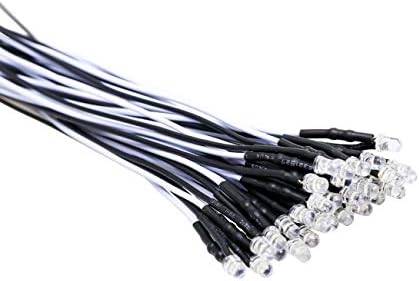 Sourcing Map 5 X 12V 3mm Pre-Wired White Light LED Emitting Diodes