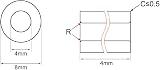 sourcing map Sintered Bronze Bushings 6pcs 4mm Bore 8mm OD 4mm Length view 3
