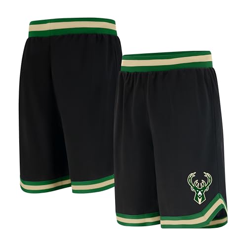 Ultra Game Men's Active Knit Training NBA Herren Woven Team Logo Poly Mesh Basketball Shorts, Schwarz, X-Large