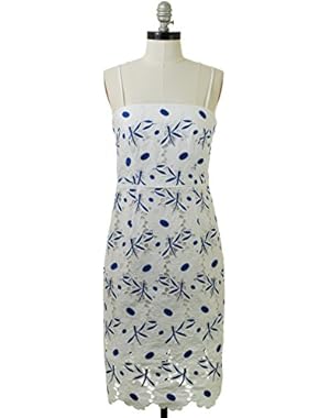 Petal Eyelet Lace Sundress in Cobalt