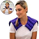 Nature Creation- Neck & Shoulder Wrap - Microwave or Freeze - Herbal Hot & Cold Therapy Pack (Purple Marble)