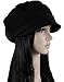 Ls Lady Octagonal Cap Beret Newsboy Cap Ray Limpets Winter Hat Womens' Cap (One Size, Black)