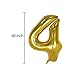 40inch Gold Number 40 Balloon Party Festival Decorations Birthday Anniversary Jumbo foil Helium Balloons Party Supplies use Them as Props for Photos (40inch Gold Number 40) …