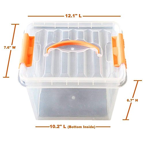 6Quart Plastic Storage Containers with Lids (4Pack) Clear