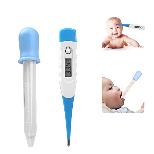 Baby Kit Infant Grooming Kit 7 Piece Deluxe Essential Set Safe for Babies and Toddlers | Includes: Thermometer, Nail Clipper, Medicine Dispenser, Nasal Aspirator, Baby Toothbrush, Earpick, Baby Bib