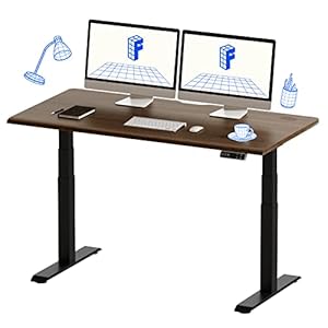 FLEXISPOT スタンディングデスク 電動式昇降デスク 高さ調節 メーカー5年保証 パソコンデスク E7 セット(足黒+天板ウォールナット)