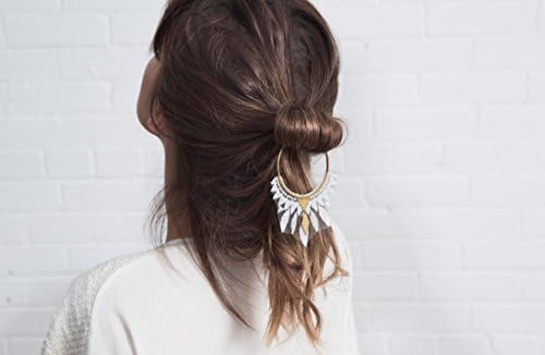 Lace hair accessory - DAZE - White lace, brass hoop and brass findings