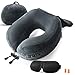 ZAMAT Breathable & Comfortable Memory Foam Travel Neck Pillow, U-Shaped Adjustable Airplane Car Flight Pillow, 360-Degree Head Support, Machine Washable | Travel Kit with Earbuds & 3D Eye Mask (Gray)