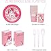 Unicorn Party Decorations | Serves 16 | Eco-Friendly Birthday Party Supplies| Includes reusable tablecloth, PLA straws & utensils, paper banner, unicorn paper plates, cups, napkins, party favor bags