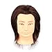 HAIRWAY Male Mannequin Head Human Hair 8 Inch Hairdresser Practice Mannequin Head with 100% Real Human Hair Cosmetology Styling Training Manikin Doll Head with Table Stand Clamp (Dark Brown)