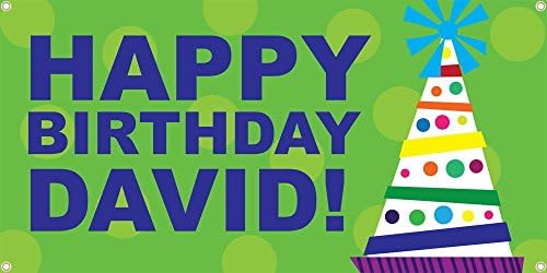Happy Birthday Personalized Custom Heavy-Duty Indoor / Outdoor Banner, 3ft x 6ft with Grommets