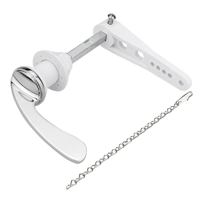 OKODOKO Universal Replacement Toilet Flush Handle Lever Arm Kit for Toilet WC Cistern Tank in Chrome Silver Metal