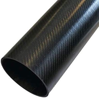 Round Carbon Tubing - Twill Shiny Resin Finish - 1.50in ID - 0.058in Wall 1ft Long