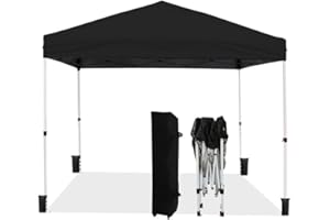 Northroad 10x10ft Pop Up Canopy, Popup Outdoor Canopy Tent with Wheeled Carrying Bag,Portable Gazebo Shelter for Patio,Deck,Garden,Beach（Black）