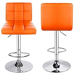 Leopard Bar Stools, Modern PU Leather Adjustable