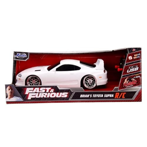 Fast & Furious 116 Brian's Toyota Supra RC Remote Control Car 2.4GHz White, Toys for Kids and