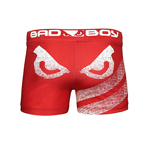 Bad Boy Classic Polyester Competition MMA Mixed Martial Arts Vale Tudo Shorts Red/White - X-Large - Thumbnail 3