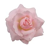 Bonitagirl Silk Rose Flower Hair Clip Bridal Wedding 3.75 Inches. (Light Pink)