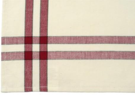 Cream Towel 20"X28"-Cranberry Stripe