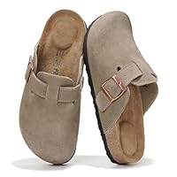 Project Cloud Genuine Leather Footbed Clogs for Women - Memory Foam Arch Support Slippers for Women - Trendy Slip-ons Women's Mules & Clogs Sandals (Benton)