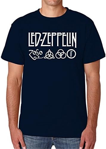 SumShirt Led Zeppelin A0229 Navy Mens Standard Weight T-Shirt Short Sleeve