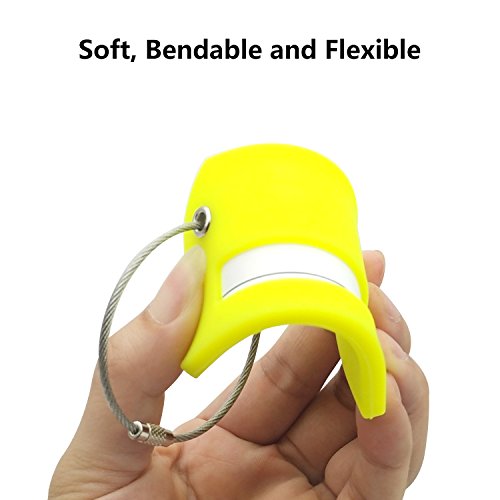 Silicone Luggage Tag With Name ID Card Perfect to Quickly Spot Luggage Suitcase (Yellow)