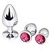 VBN Set of 3 Bu~tt P~lu~g T-bar Base - Metal Alloy Toys for Role Play Games - Jeweled Stimulator for Men and Women - 3 pcs Beginners Silicon Anales Set - Best Idea for Gift - Purple Gem