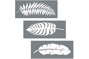 I LIKE THAT LAMP Leaf Stencils (3 Designs), Large Tropical Leaves Templates for Painting Floor/Wall/Tile/Furniture/Fabric/Wood, Each 14.5” x 5.85”, Strong & Reusable, DIY Crafts, Made in America by Small Business