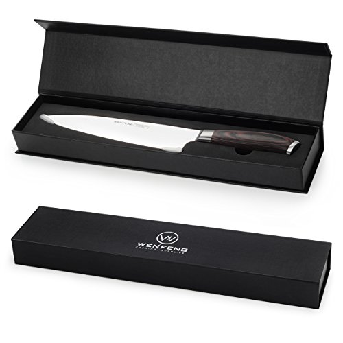 Chef Knife, WENFENG 8 Inch Professional Kitchen Knife,High Carbon Stainless Steel Sharp Knives,Ergonomics Handle,Ultra Sharp knife for Home and Restaurant (sliver) - Thumbnail 3
