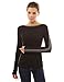 PattyBoutik Women's Trimmed Boat Neck Knit Top