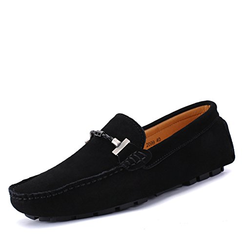 Go Tour New Mens Casual Loafers Moccasins Slip On Driving Shoes Black 44