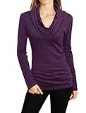 Allegra K Woman Cowl Neck Long Sleeves Slim Fit Casual Top