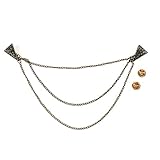 Kloud City Men’s Tie Chain 3 Layers Triangle Brooch Collar Pin Bar Clip For Business Attire