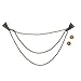 Kloud City Men's Tie Chain 3 Layers Triangle Brooch Collar Pin Bar Clip For Business Attire