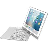 iPad Pro 10.5 Keyboard Case, KVAGO 360 Degree Rotatable Hard Shell Case with Backlit Wireless Bluetooth Keyboard for Apple iPad Pro 10.5 inch (Silver)