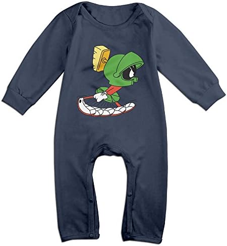 PCY Newborn Babys Boy's &amp; Girl's Marvin The Martian Running Long Sleeve Jumpsuit Outfits For 6-24 Months Navy Size 18 Months