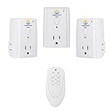 WenTop Wireless Remote Control Electrical Outlets Kit 3 in 1 Socket Programmable Remote Plug-in Switch for Lights and All Household Appliances - 1 Remote Control + 3 Outlets