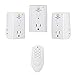 WenTop Wireless Remote Control Electrical Outlets Kit 3 in 1 Socket Programmable Remote Plug-in Switch for Lights and All Household Appliances - 1 Remote Control + 3 Outlets