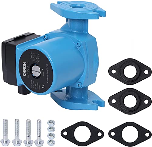 BOKYWOX 3-Speed 1 Inch Hot Water Recirculating Pump 1/8HP Booster Pump 110-120V Flange Circulation Pump with Check Valve for Water Heater/Floor heating