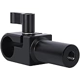 NICEYRIG 15 mm Single Rod Clamp with 15mm Extension Rail 30mm Long for DSLR Camera Cage Rig, 15mm Rod Rail Support - 610