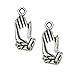 Monrocco 100 Pcs Antique Silver Religious Prayer Charms Praying Hands Charm Pendants Bulk for Bracelets Jewelry Making