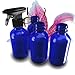 8oz Cobalt Blue Glass Bottles With Trigger Sprayer Perfect For Essential Oil Blends, Cleaning Spray Bottle Glass, Boston Round Glass 8 oz Spray Essential Oils Blue Empty 100%