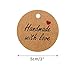 G2PLUS Handmade Gift Tag, 100PCS Handmade with Love Tags, 2'' Round Gift Tag, Kraft Paper Gift Tags with String for Gift Wrapping, Valentines, Wedding Party Favors, DIY & Craft Project