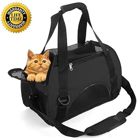 TABIGER Pet Carrier for Small Cats Dogs Puppies of 15 Lbs Portable Soft Sided Collapsible Pet Travel Bag Airline Approved