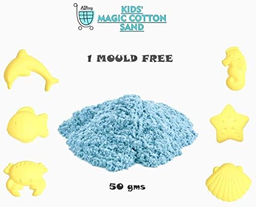 Abbuy Crazy Sand 50 Grams for Kids Non Stick and Smooth with Moulds - Blue