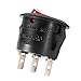 uxcell Red Lamp Backlit On/Off 3 Terminal SPST 2 Position I/O Mini Round Button Toggle Light Rocker Switch AC 250V/10A 125V/12A
