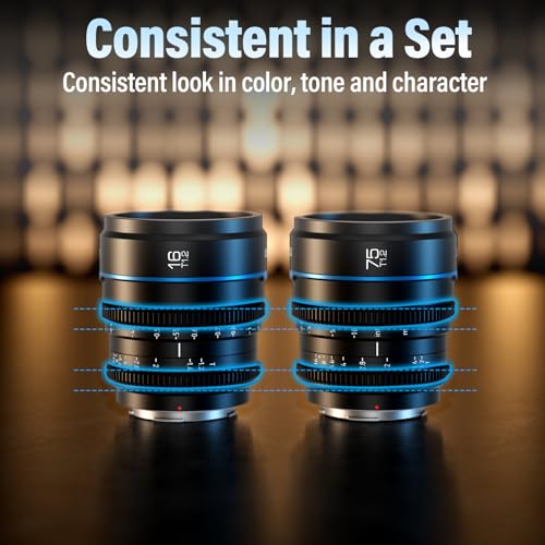 SIRUI Night Walker 75mm T1.2 S35 Cine Lens, Manual Lens Fixed Focal Lens, Compact and Lightweight, Vlogging, Portrait, for X Mount, X-T3, X-T5, X-T20, X-T30II, X-S10, X-S20, Black