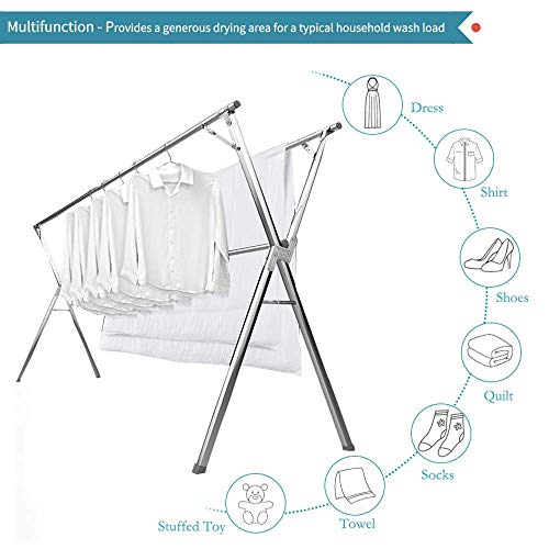 JAUREE Clothes Drying Rack, Inches Stainless Steel